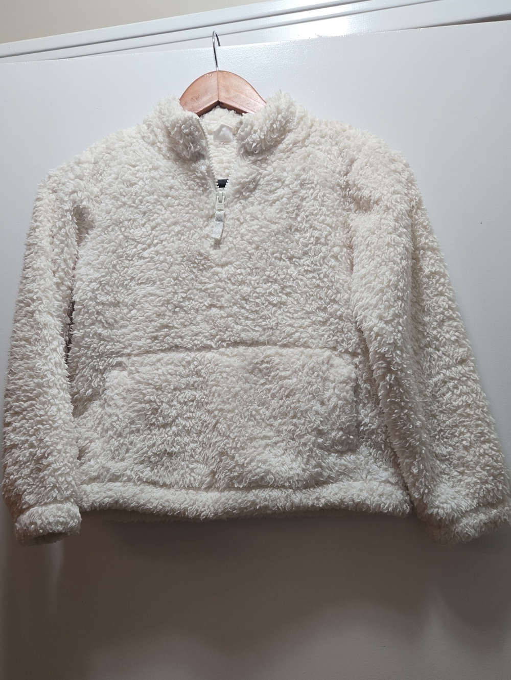 GAP Cream Sherpa Half-Zip Hoodie